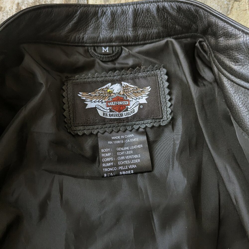 Harley Davidson Women’s Crimson Heart Leather Jacket/Winged Heart (Size: M) - Picture 5 of 11